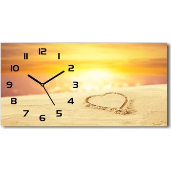 Hodiny Skleněné hodiny na stěnu Srdce na písku