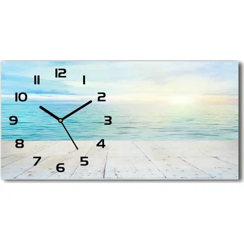 Hodiny Moderní skleněné hodiny na stěnu Moře