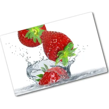 Kuchyňské prkénko Deska na krájení chleba skleněná Jahody a voda