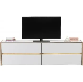 Televizní stolek Televizní stolek s osvětlením Embra - dub artisan/bílý lesk