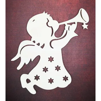 Vánoční dekorace Ozdoba velká - Anděl s trumpetou 180mm