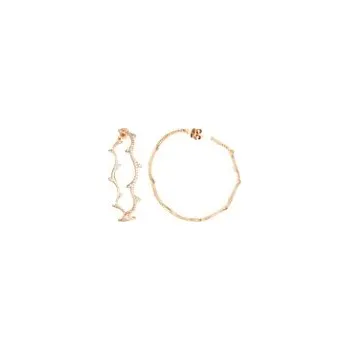 Náušnice Náušnice stříbrné pozlaceno růžovým zlatem Kruhy velké Trnová koruna část osázená bílými zirkony