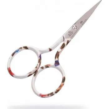 Krejčovské nůžky Nůžky vyšívací 9cm rainbow bílá s astrami