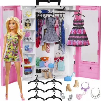 Doplněk pro panenku Mattel Barbie Šatní skříň s panenkou GBK12