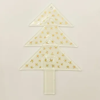 Vánoční ozdoba Vánoční skleněná ozdoba stromek bílý - hvězdičky