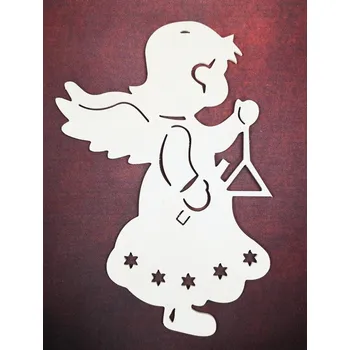 Vánoční dekorace Ozdoba velká - Anděl s trianglem 250mm