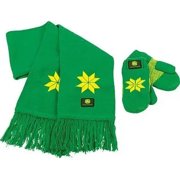 Čepice Dětská zimní pletená sada John Deere zeleno žlutá