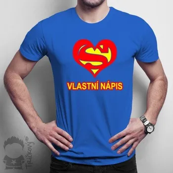 Žertovný předmět SUPERMAN + vlastní nápis - pánské tričko s potiskem - personalizovaný produkt - Tričkový.cz