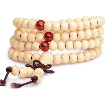Náhrdelník Blingstar Dřevěný Náramek / Náhrdelník Buddha - Mala - maple 1855 korálky