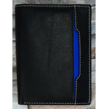 Peněženka PÁNSKÁ KOŽENÁ peněženka Vimax černo modrá Barva: Černo modrá