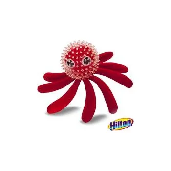 Hračka pro psa Hilton hračka pro psa dentální chobotnice pískací 16 cm červená