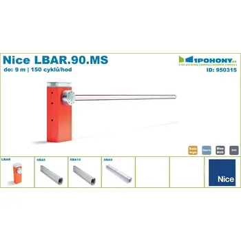 Závora Nice LBAR.90.MS malý set automatické závory do vjezdů širokých až 9,00 m