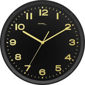 Hodiny DCF nástěnné hodiny Techno Line WT 8500-1 gold | vnější Ø 30 cm | černá