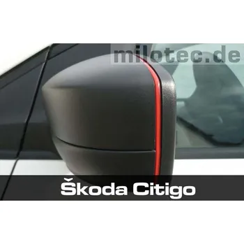 Auto-moto Design lišta zpětných zrcátek - červená, Škoda Citigo, 2011-> (48.644 09)