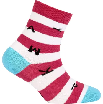 Dívčí vzorované ponožky GATTA PÍSMENA coral Velikost: 24-26
