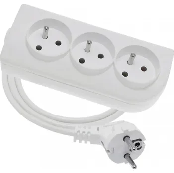 Prodlužovací kabel DAM Prodlužovací přívod PSN-301,5/16A - 3x zásuvka H05VV-F 3x1,5 16A 250V 1,5m bílá