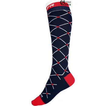 Podkolenky Litex -KARO- - Tmavě modrá/Bílá - 37-38