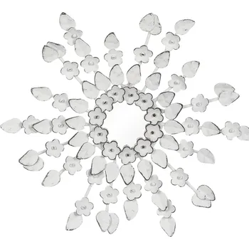 Zrcadlo Bílé zrcadlo s dekoracemi květin Poures – Ø 27*2 cm