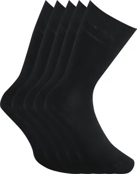pánské ponožky Styx Vysoké bambusové ponožky 5 pack černé
