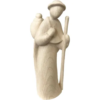 Vánoce Ornatis Pastýř s holí Provedení: Malovaná, Velikost stojících figur dospělých postav: 14 cm Dřevěná vyřezávaná socha Pastýře s holí dítětem na zádech