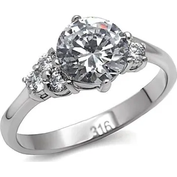 Prsten Šperky4U Ocelový prsten se zirkony - velikost 50 - AL-0002-50