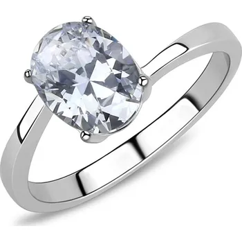 Prsten Šperky4U Ocelový prsten se oválným zirkonem - velikost 62 - AL-0037-62