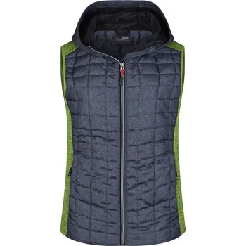 JAMES & NICHOLSON Vesta MARLY LADY s kapucí, různé barvy Velikost L kiwi-melange/anthracite-melange