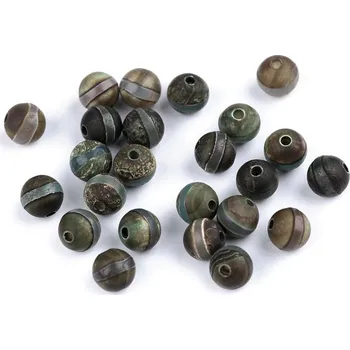 Korálek Tibetský achát pruhovaný, minerální korálky Ø8 mm, barva 1 tibetský achát pruhovaný