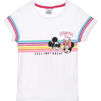 Dívčí tričko Disney Minnie Mouse dívčí bílé tričko Velikost: 128