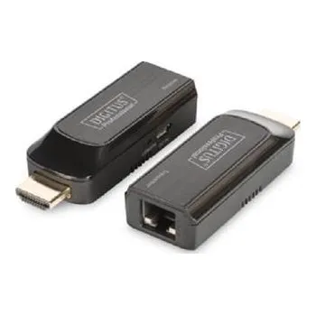 Video kabel DIGITUS Sada Mini HDMI Extender, Full HD, 1080p 50m, Cat6 / 6A / 7, napájeno pomocí kabelu Micro USB, bk