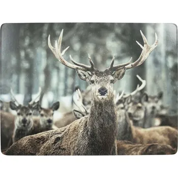 prostírání 4ks pevné korkové prostírání jelen v zimě - 30*40*0,4cm