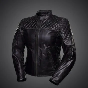 Moto bunda 4SR dámská kožená bunda SCRAMBLER LADY PETROLEUM