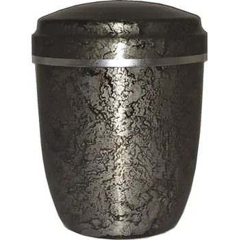 Smuteční dekorace Miniurna hliníková stříbrná, černé mramorování