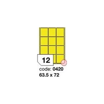 Kancelářské potřeby Žluté fluo etikety Rayfilm R0131.0420D, 63,5x72 mm, 300 listů A4, 3600 etiket