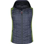 JAMES & NICHOLSON Vesta MARLY LADY s kapucí, různé barvy Velikost S kiwi-melange/anthracite-melange