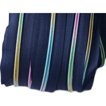 Duhový zip spirálový šíře No 5 metráž modrá tmavá, barva Modrá tm.