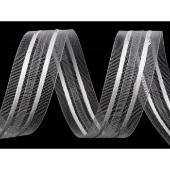 Záclonovka šíře 25 mm tužkové řasení, barva Průhledná