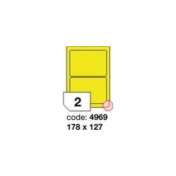 Samolepící etiketa Žluté fluo etikety Rayfilm R0131.4969F, 178x127 mm, 1.000 listů A4, 2000 etiket