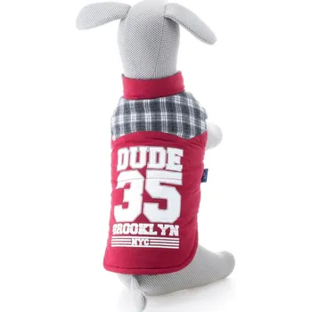 Obleček pro psa Vsepropejska Ricky oboustranná bunda pro psa Barva: Červená, Délka zad (cm): 44, Obvod hrudníku: 58 - 62 cm