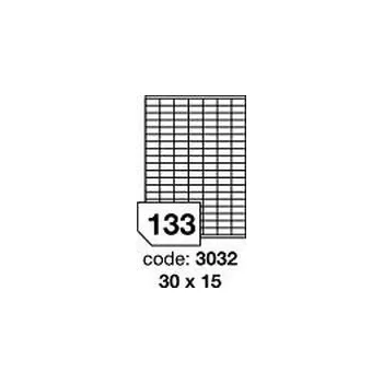 Samolepící etiketa Bílé opacitní - krycí etikety Rayfilm R0103.3032F, 30x15 mm, 1.000 listů A4, 133000 etiket