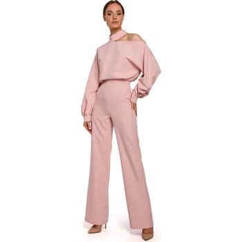 Dámský kostýmek Společenský overal MOE M528 růžový EU velikost: L