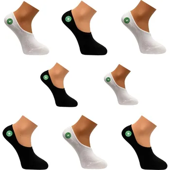 Pánské ponožky ZM Pánské zdravotní bílé-černé ťapky (8 parů v balení ) Barva: Mix barva 1, Velikost: 43-46