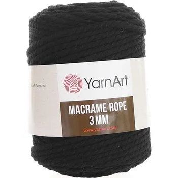Galanterie YarnArt Macrame Rope 750, 3mm - černá
