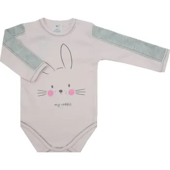 Kojenecký body Kojenecké body zajíc růžová + šedá - vel. 92