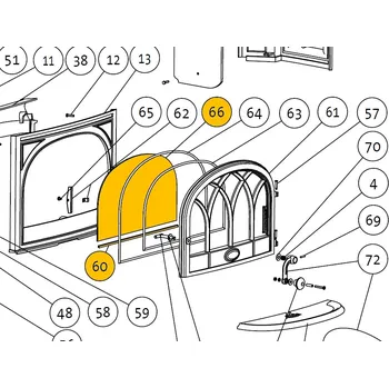Krbová kamna JOTUL Žáruvzdorné sklo do kamen F 400 se spodní lištou; ND 156209