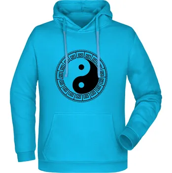 Pánská mikina TUKAN AGENCY Pánská mikina s kapucí Jin Jang Barva: Tyrkysová, Velikost: XXL