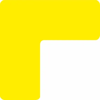 Značení 5S - Roh žlutý podlahové samolepky Roh 125 x 125 mm 2ks