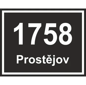 Značení Popisné číslo - Prostějov plast 3 mm 280 x 200 mm