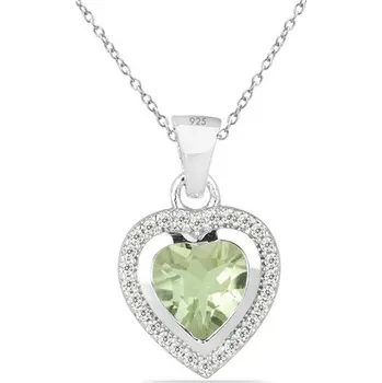 Náhrdelník STŘÍBRNÝ NÁHRDELNÍK SE ZELENÝM AMETYSTEM BOLZANO