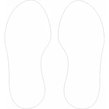 Značení Podlahová značka - stopy bílá podlahové samolepky stopy 300x150 mm- 2ks